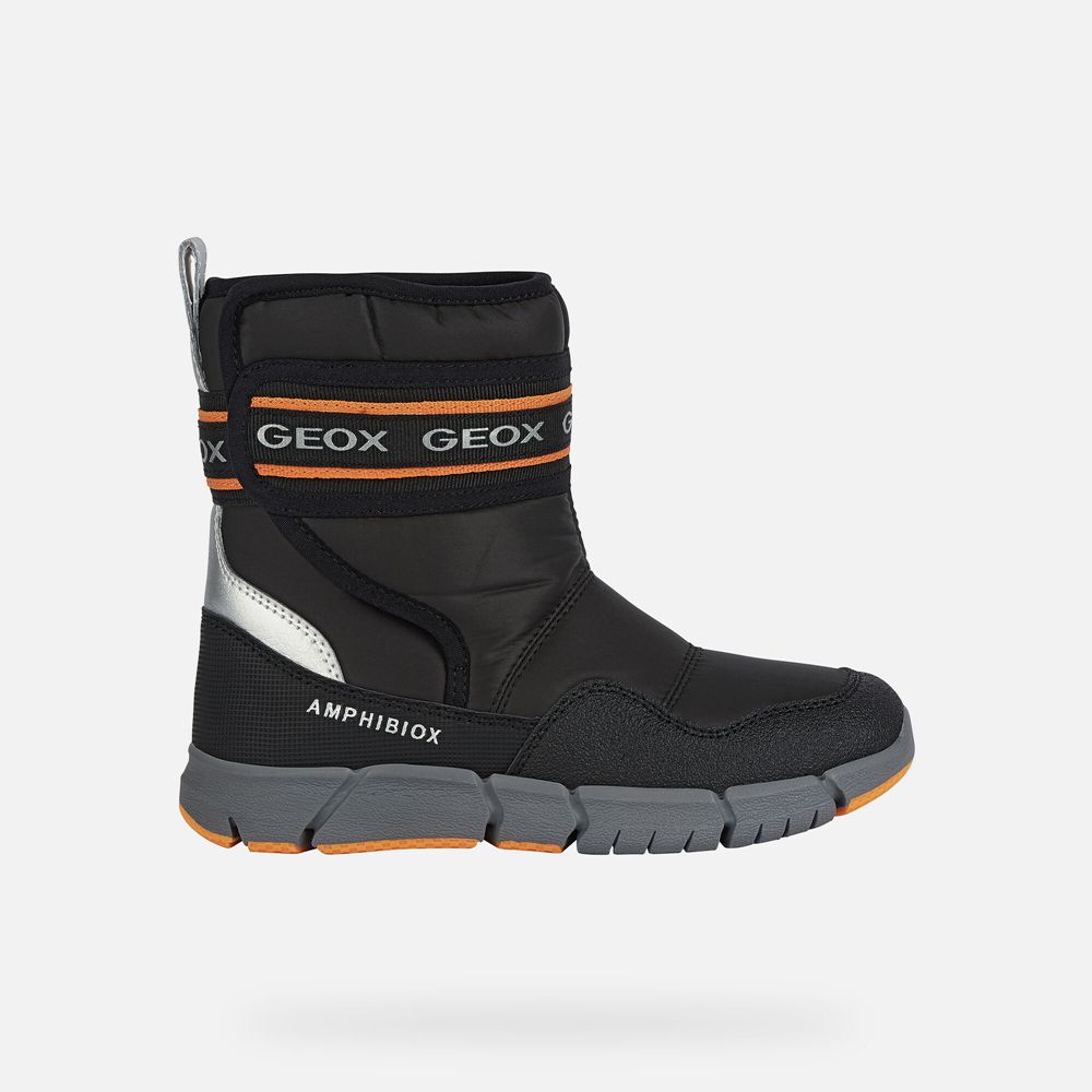 Botas Geox Menino Pretas/Laranja - Flexyper Abx - CUNJQ1624